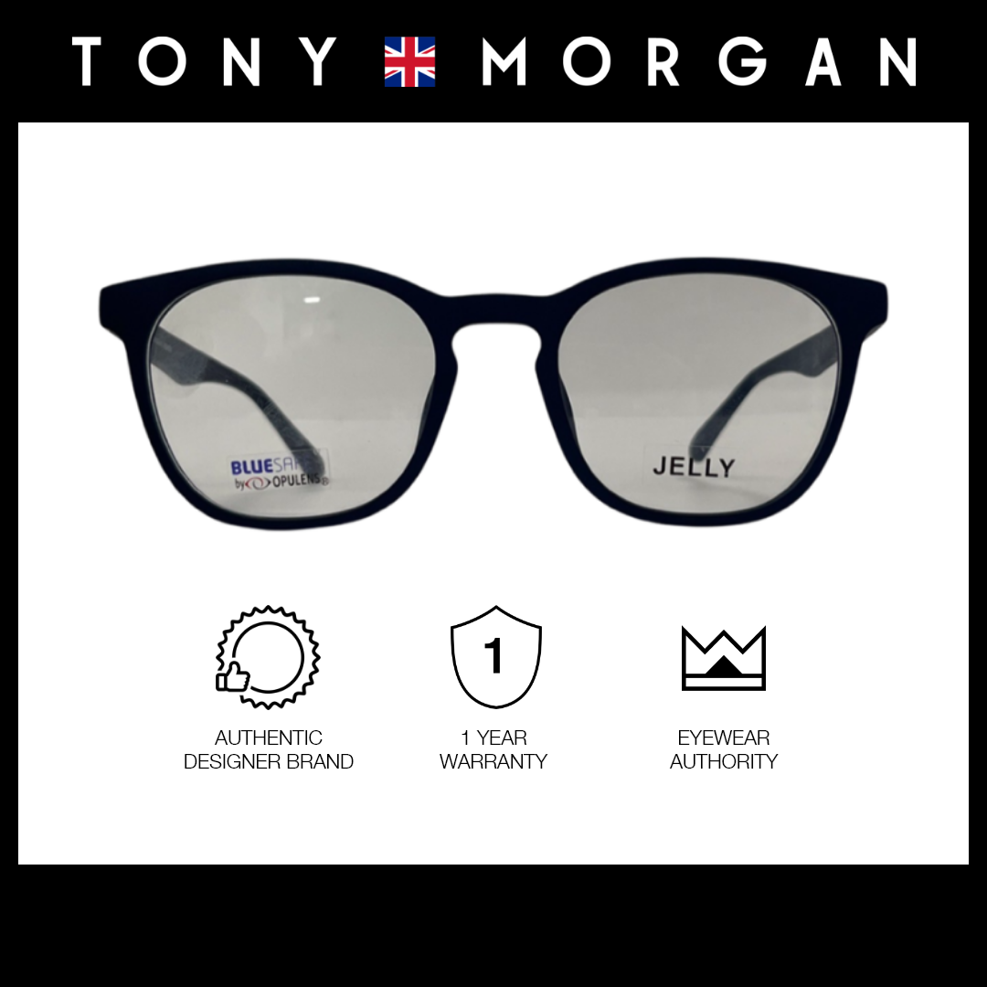 Tony Morgan Men's Blue TR 90 Square Eyeglasses with Anti-Blue Light and Replaceable Lens TMALBABLUE56