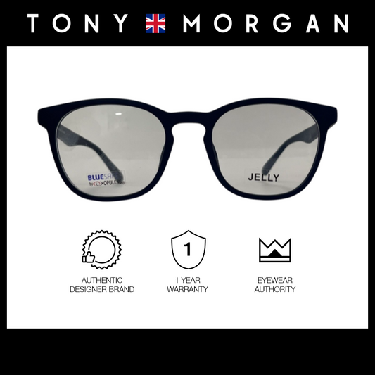 Tony Morgan Men's Blue TR 90 Square Eyeglasses with Anti-Blue Light and Replaceable Lens TMALBABLUE56