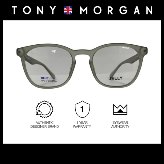 Tony Morgan Men's Green TR 90 Square Eyeglasses with Anti-Blue Light and Replaceable Lens TMALBAGREEN56