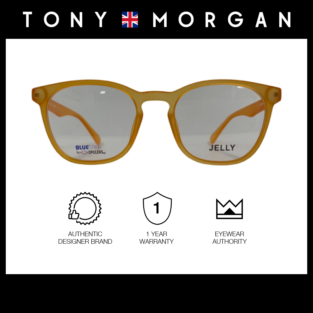 Tony Morgan Men's Orange TR 90 Square Eyeglasses with Anti-Blue Light and Replaceable Lens TMALBAORANGE56