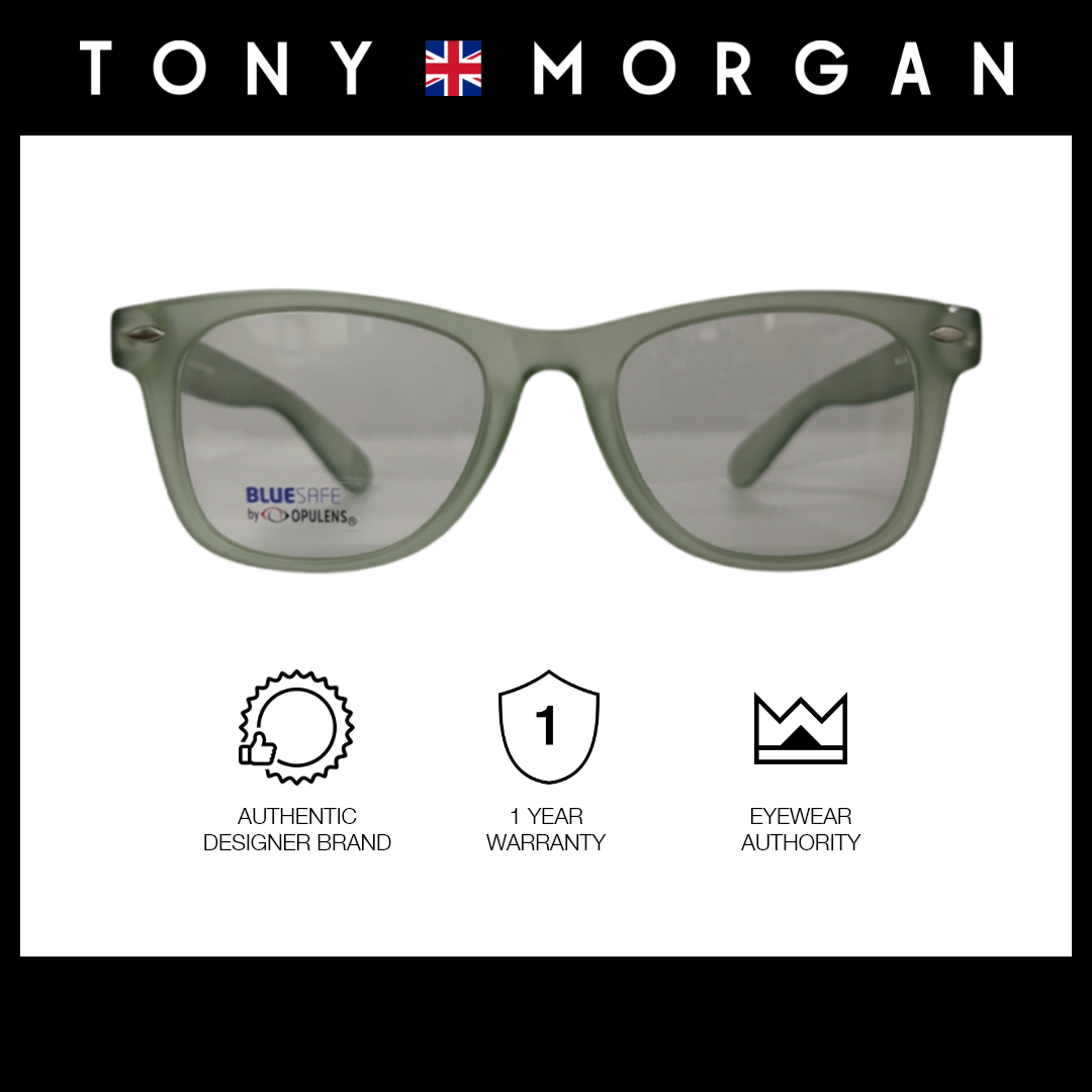 Tony Morgan Women's Green TR 90 Square Eyeglasses with Anti-Blue Light and Replaceable Lens TMELLISGREEN51