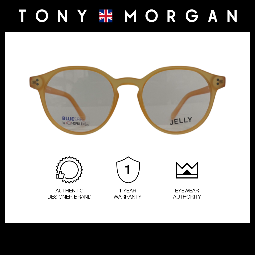 Tony Morgan Women's Orange TR 90 Round Eyeglasses with Anti-Blue Light and Replaceable Lens TMLUNAORANGE49