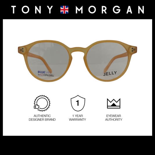 Tony Morgan Women's Orange TR 90 Round Eyeglasses with Anti-Blue Light and Replaceable Lens TMLUNAORANGE49