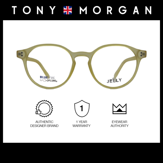 Tony Morgan Women's Yellow TR 90 Round Eyeglasses with Anti-Blue Light and Replaceable Lens TMLUNAYELLOW49