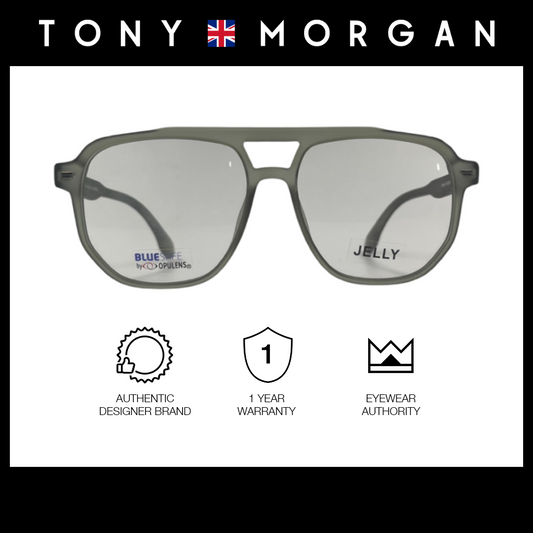 Tony Morgan Men's Green TR 90 Aviator Eyeglasses with Anti-Blue Light and Replaceable Lens TMMAVYGREEN55