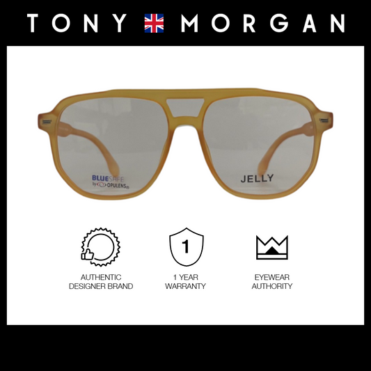 Tony Morgan Men's Orange TR 90 Aviator Eyeglasses with Anti-Blue Light and Replaceable Lens TMMAVYORANGE55