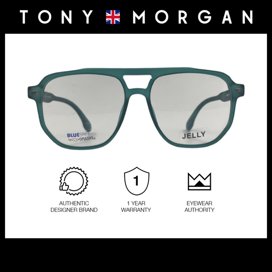 Tony Morgan Men's Green TR 90 Aviator Eyeglasses with Anti-Blue Light and Replaceable Lens TMMAVYTEAL55