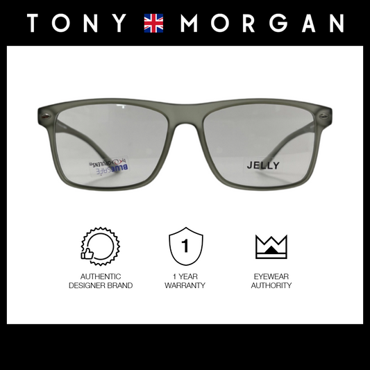 Tony Morgan Men's Green TR 90 Rectangle Eyeglasses with Anti-Blue Light and Replaceable Lens TMROWANGREEN57