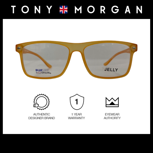 Tony Morgan Men's Orange TR 90 Rectangle Eyeglasses with Anti-Blue Light and Replaceable Lens TMROWANORANGE57