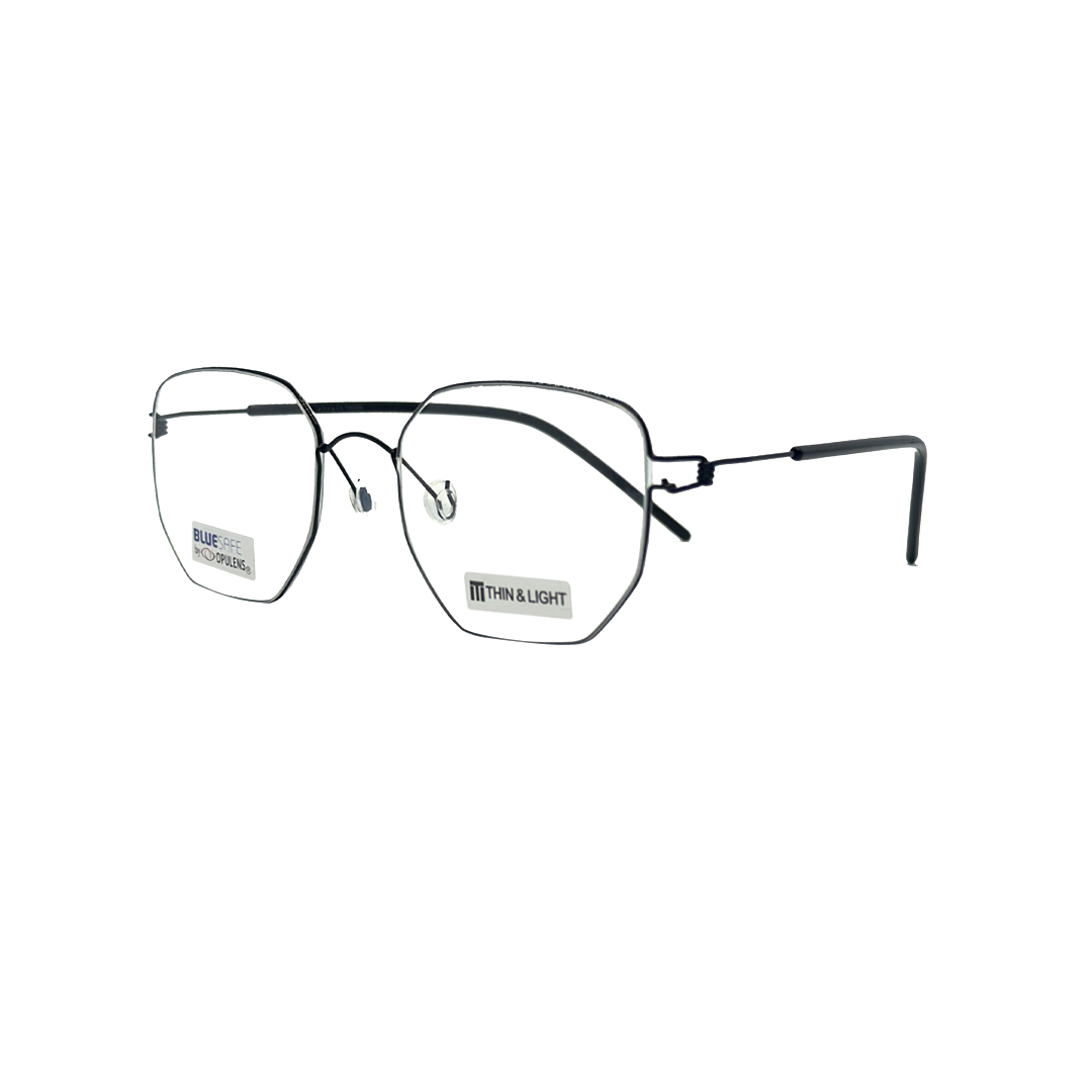 Tony Morgan Unisex Black Titanium Irregular TMELIJAHBLACK53 - Vision Express Optical Philippines